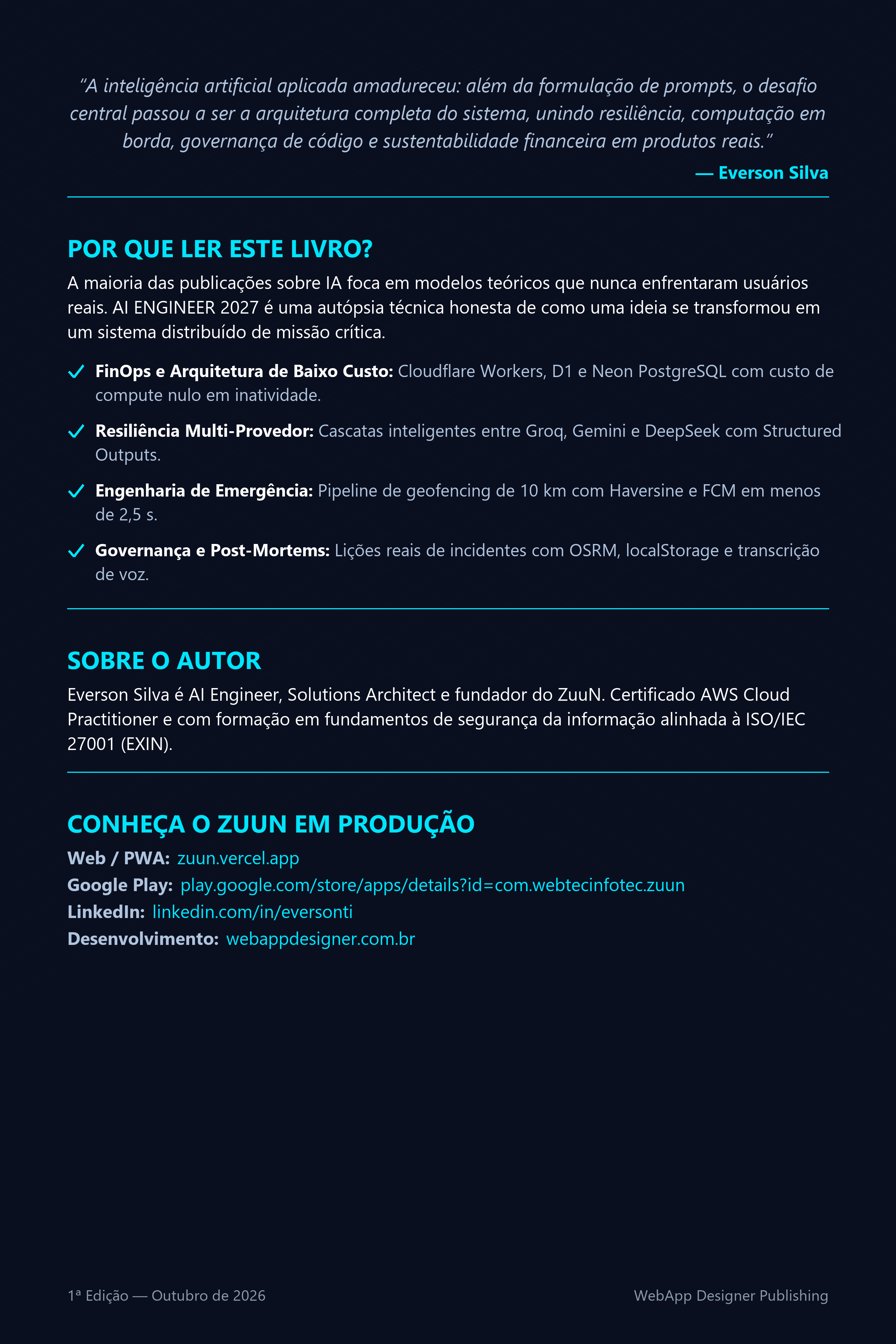 Contracapa Oficial do Livro AI ENGINEER 2027